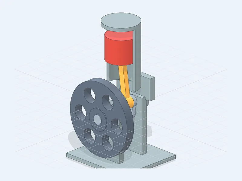 Moteur monocylindre, Construit par CAD Genie