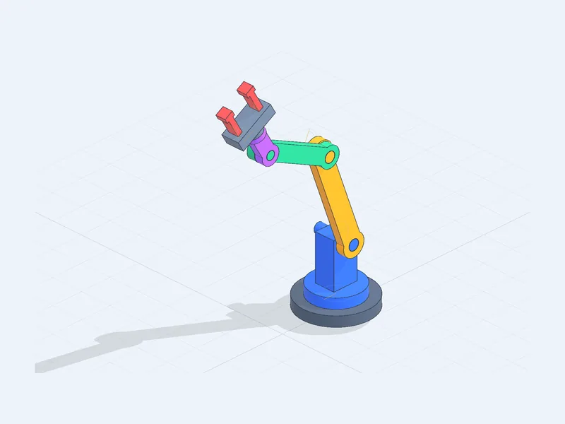 Bras robotisé à six axes, Construit par CAD Genie